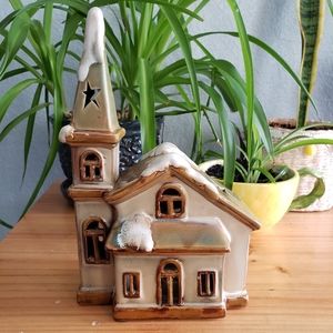 Vintage Ceramic Christmas Tea Light Holder